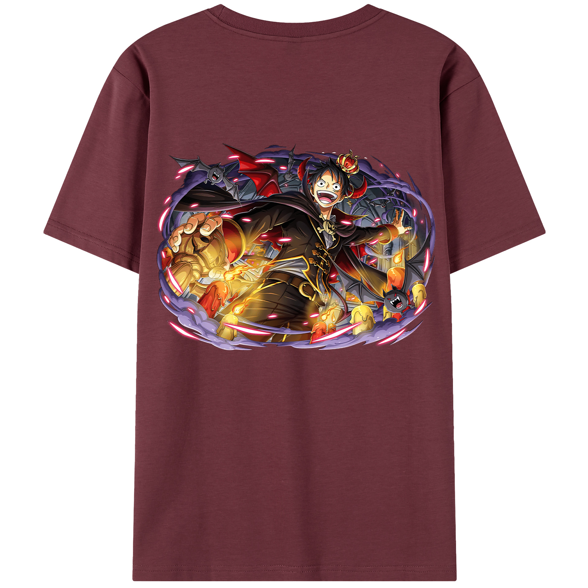 ワンピース モンキー・D・ルフィ ONE PIECE Monkey D. Luffy 綿100％半袖Tシャツ（背面プリント）